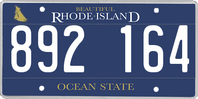 RI license plate 892164