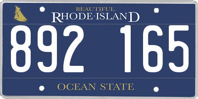 RI license plate 892165