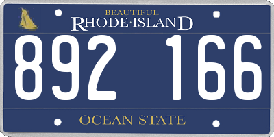 RI license plate 892166