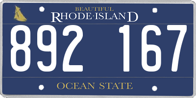 RI license plate 892167