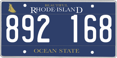 RI license plate 892168