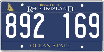 RI license plate 892169