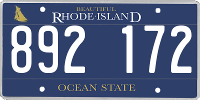 RI license plate 892172