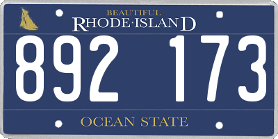 RI license plate 892173