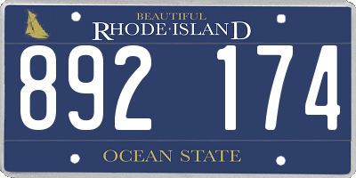 RI license plate 892174