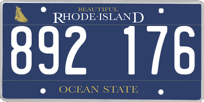 RI license plate 892176
