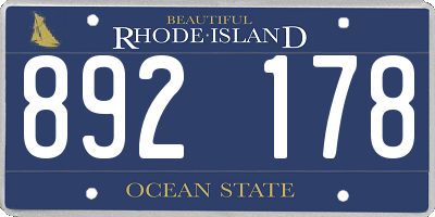 RI license plate 892178