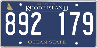 RI license plate 892179