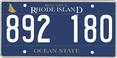 RI license plate 892180