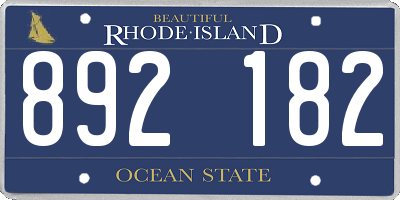 RI license plate 892182