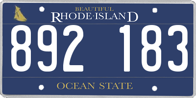 RI license plate 892183