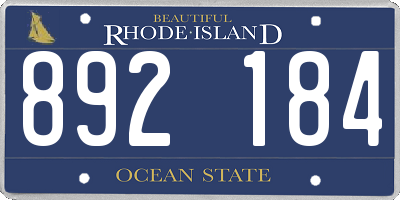 RI license plate 892184