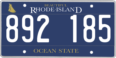 RI license plate 892185