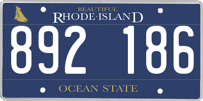 RI license plate 892186