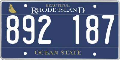 RI license plate 892187