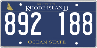 RI license plate 892188