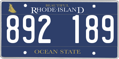 RI license plate 892189