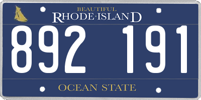 RI license plate 892191
