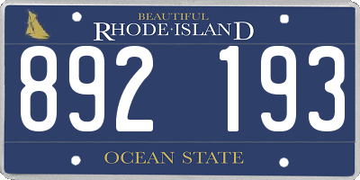 RI license plate 892193