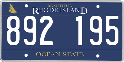 RI license plate 892195