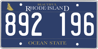 RI license plate 892196