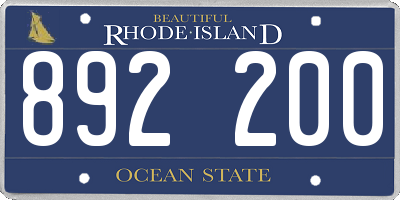 RI license plate 892200