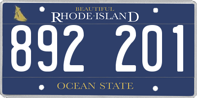 RI license plate 892201
