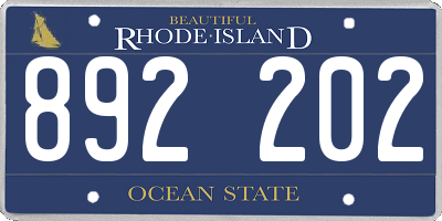 RI license plate 892202