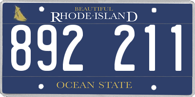 RI license plate 892211