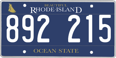 RI license plate 892215
