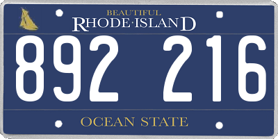 RI license plate 892216