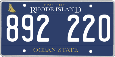 RI license plate 892220