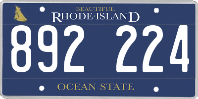 RI license plate 892224