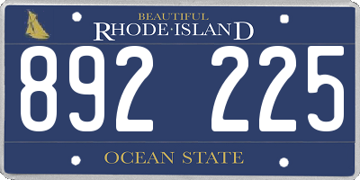 RI license plate 892225