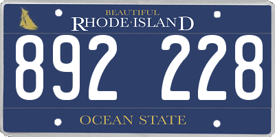 RI license plate 892228