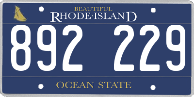 RI license plate 892229