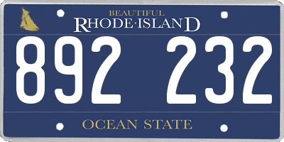 RI license plate 892232