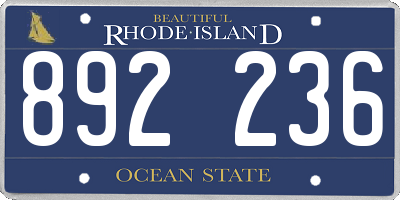 RI license plate 892236