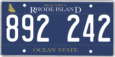RI license plate 892242