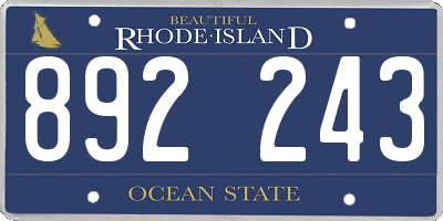 RI license plate 892243