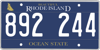 RI license plate 892244