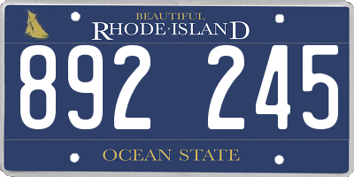 RI license plate 892245