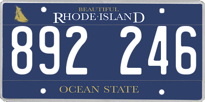 RI license plate 892246