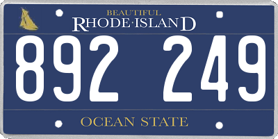 RI license plate 892249