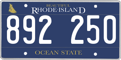RI license plate 892250