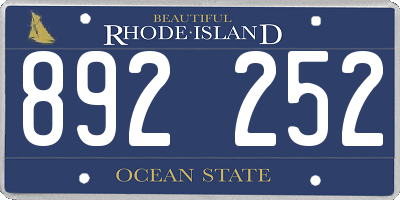 RI license plate 892252