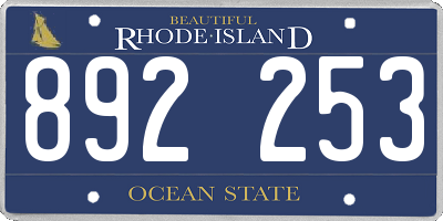 RI license plate 892253