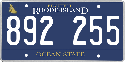 RI license plate 892255