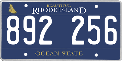 RI license plate 892256