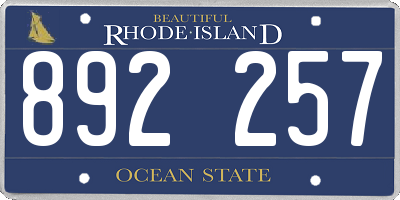 RI license plate 892257